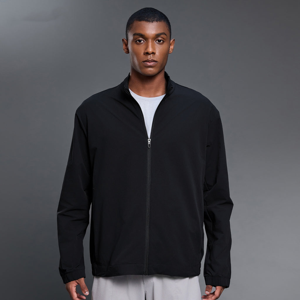 L6759#  Same Color Silica Gel  Men Sport Jacket